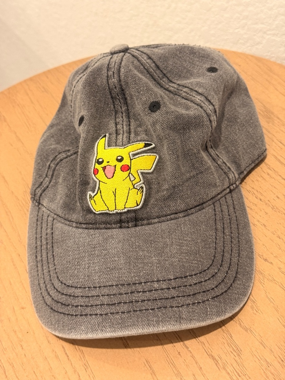 Pokemon Gray Baseball Cap with Yellow Pikachu Patch